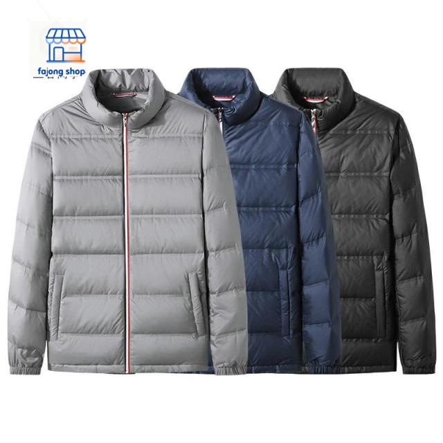 ダウンジャケット メンズ おしゃれ 詰襟 ダウンケット イギリス風 暖かい 軽量 通勤 男性着  30代 40代 50代 メンズコート 大きいサイズ M L XL 2XL 3XL オーバーコート ファッション 冬ジャケット 95%ダウン 冬服 ブラック グレー ネイビー ダウンコート メンズジャケット