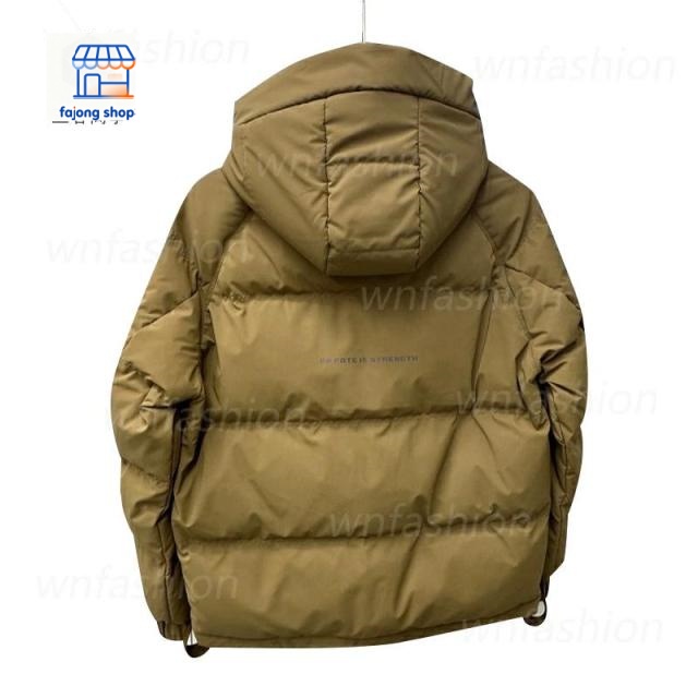 ダウンジャケット メンズ おしゃれ 英語 フード付き 上品 中綿コート