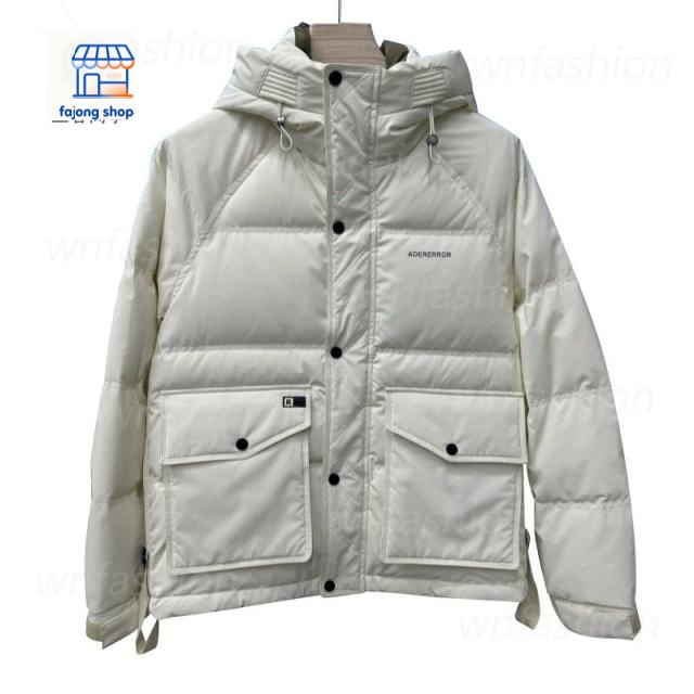 ダウンジャケット メンズ おしゃれ 英語 フード付き 上品 中綿コート