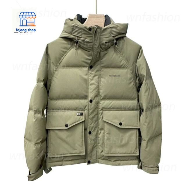 ダウンジャケット メンズ おしゃれ 英語 フード付き 上品 中綿コート