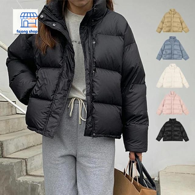 ダウンジャケット レディース おしゃれ ダウンコート 厚手 ショート丈 立ち襟 ジャケット 20代 30代 40代 50代 女性着 韓国風 レディースファッション ダウンベスト 通勤 通学 オーバーコート S M 大きいサイズ 白 ブラック ピンク カーキ 冬服 防寒 暖かい 冬コーデ コート