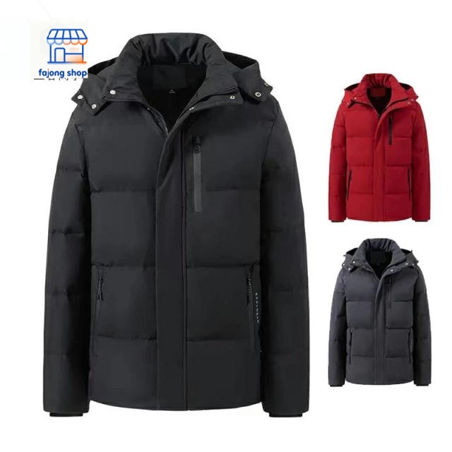 ダウンジャケット メンズ おしゃれ フード付き ダウンコート 90%ダウン 上品 軽量 暖かい ダウンケット 30代 40代 50代 男性着 メンズコート ビジネス 通勤着 M L XL 2XL 大きいサイズ アウター 厚手 無地 赤 レッド ブルー ブラック 長袖 シンプル 冬服 メンズジャケット