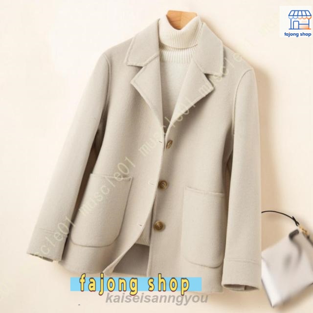 ウールコート レディース ショート丈 チェスターコート 40代 50代 30代 20代 メルトン テーラードカラー ハーフコート ビジネス 暖かい