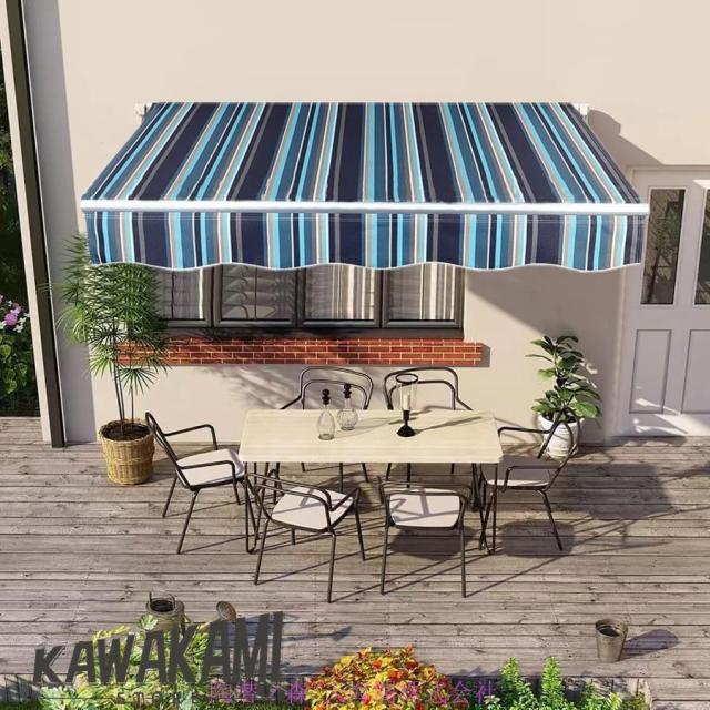 手動ひさしオーニングテント、防水およびUV 伸縮式 オーニングテント 、 壁際 2/3/4/5M アウトドアオーニング、アルミ合金 庭の日よけ格納式キャノピーオーニン