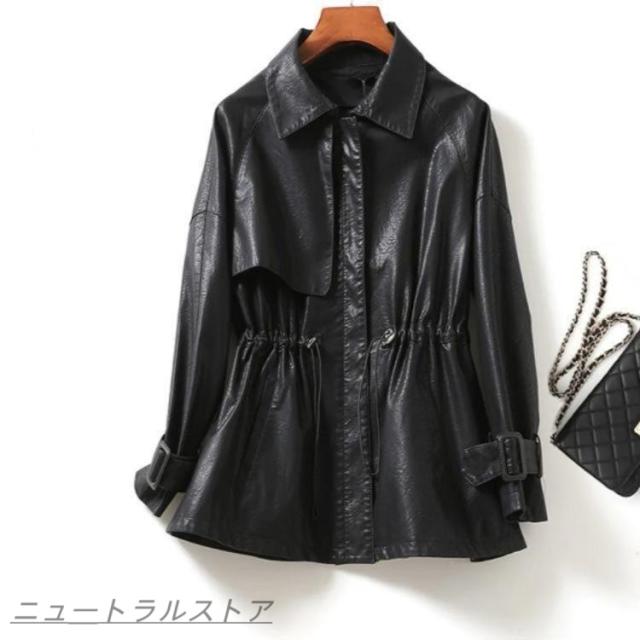 レザー レディース ライダース 春 秋 冬 秋冬 レザー ウエスト マーク
