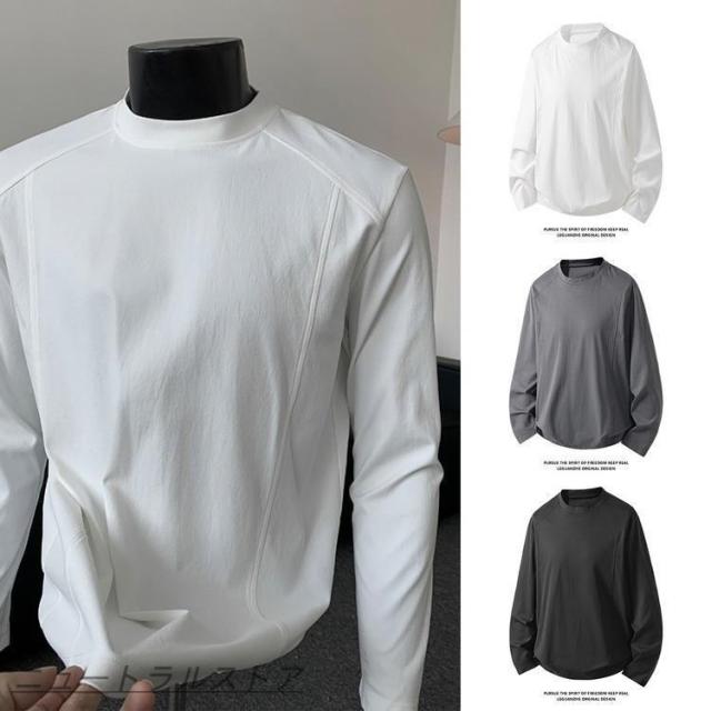 tシャツ きれいめ ロンt トップス カットソー ティーシャツ 長袖 クルーネック メンズ 2025 秋冬