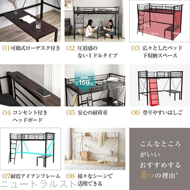 ニュロフトベッド パイプベッド シングルベット 耐震ベッド コンセント