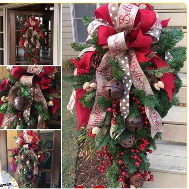 クリスマスリース クリスマス スワッグ オーナメント ナチュラル リース ドア 玄関 庭園 部屋 壁飾り ガーランド 新年飾り 可愛いクリスマス飾り 花 ギフト