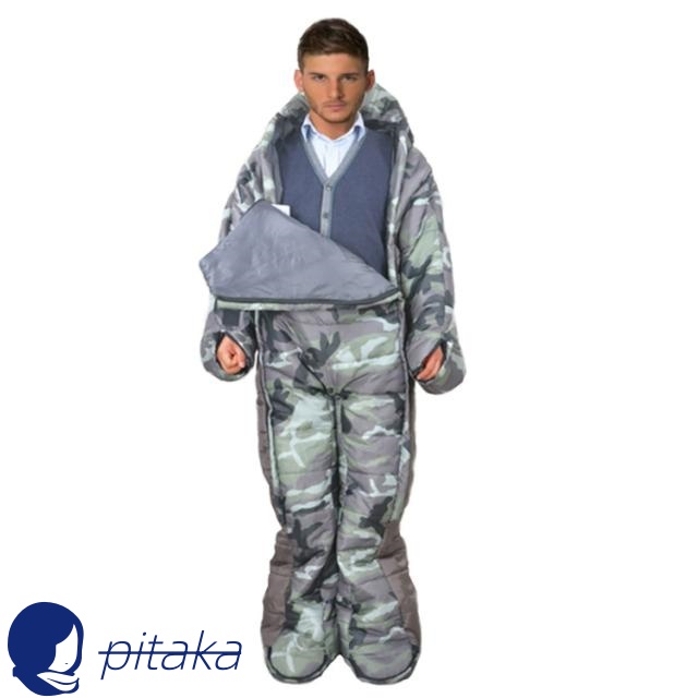 寝袋 人型寝袋 防水 丸洗い可 寝袋 シュラフ -5℃?5℃ 極寒対応 高通気性 防カビ 防虫 防災 撥水 コンパクト お部屋の中でもアウトドアも大活躍 登山 キャンプ 災害避難所 野宿 歩ける 車中泊で保温性抜群 スマホの操作や読書 食事も楽々 防寒着