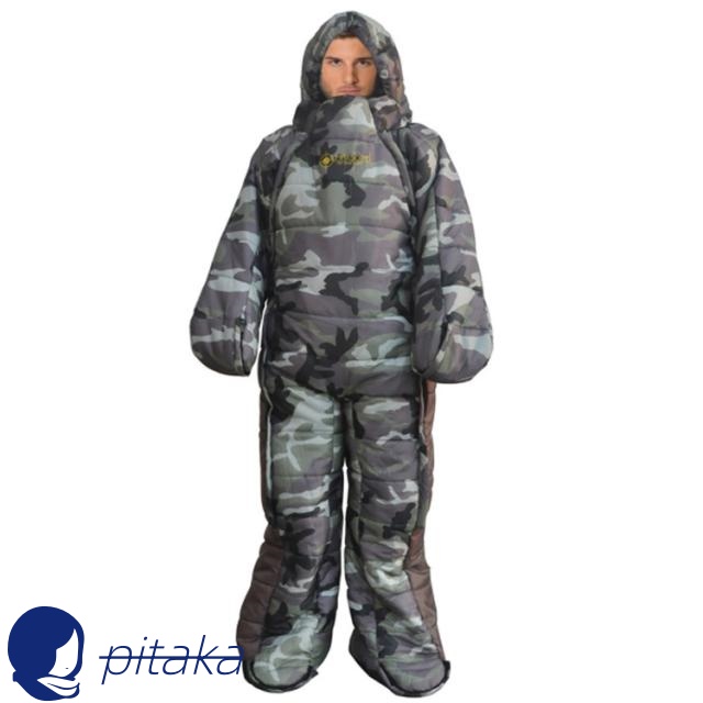 寝袋 人型寝袋 防水 丸洗い可 寝袋 シュラフ -5℃?5℃ 極寒対応 高通気性 防カビ 防虫 防災 撥水 コンパクト お部屋の中でもアウトドアも大活躍 登山 キャンプ 災害避難所 野宿 歩ける 車中泊で保温性抜群 スマホの操作や読書 食事も楽々 防寒着