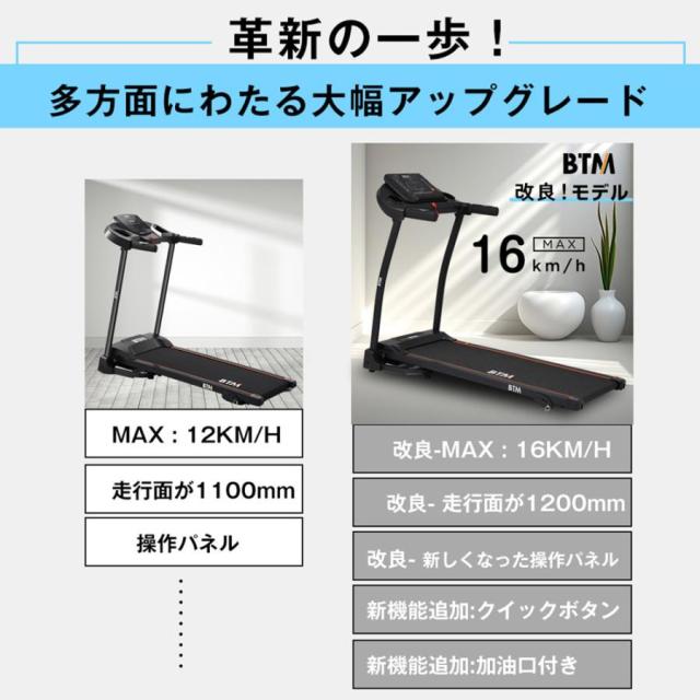 電動ランニングマシン 折りたたみ MAX16km/h 3段階角度調整 心拍数計測機能 広幅走行面 ルームランナー フィットネスマシーン 衝撃吸収 移動キャスター