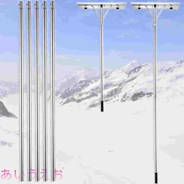 スノーレーキ 屋根 スノーダンプ アルミ 組立式 雪庇落とし 長さ調整可能 ロング雪落とし 雪かき用 落ち葉の掃除 積雪 除雪道具 ソフトTPEノンスリップデザイン