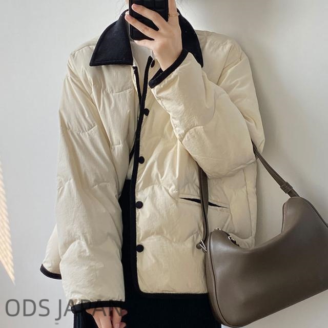 ダウンコート コート レディース ショート きれいめ アウター コート ダウン ダウンジャケット 大きいサイズ 軽量 厚手 秋 冬 冬服 暖かい 防寒 前開き 着痩せ ゆったり 韓国ファッション 可愛い カジュアル 学生 通学 通勤 コート