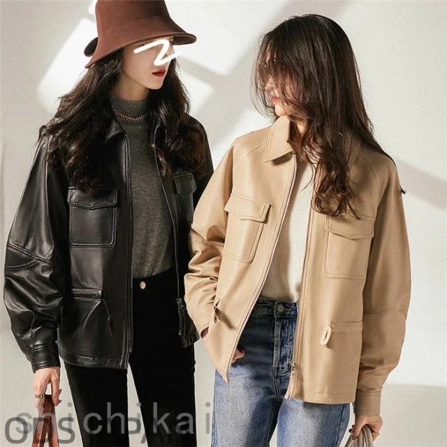 本革ジャケット 革コート ラムレザージャケット 女性 リアルレザー 秋冬アウター 羊革ジャケット 折り襟ジャケット 長袖 ブラック ホワイトデー