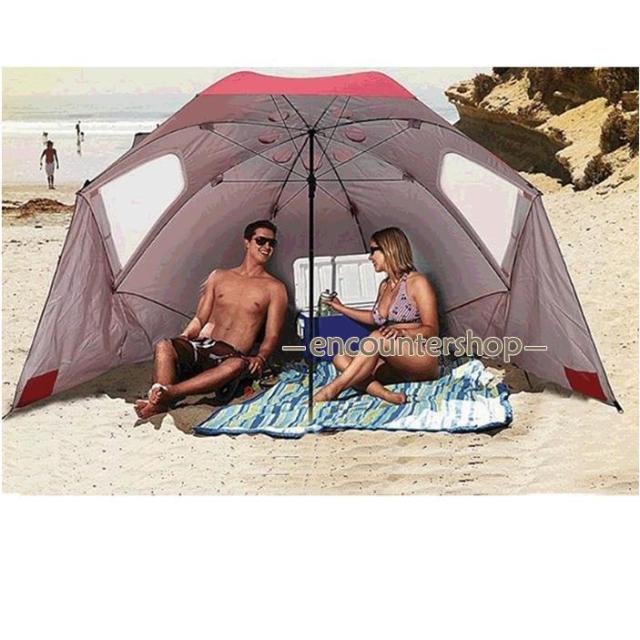 ビーチパラソル パラソルテント 日よけ 海水浴 サンシェード傘 ワンタッチ UVカット 安眠 グッズ 日光浴キャンプ フェイスシェード 顔頭保護 遮光_1