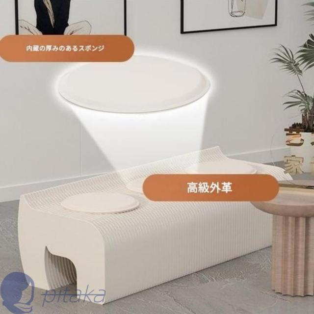 折りたたみ式紙製スツール 紙製ソファ 伸縮式ベンチ 多人数用ロースツール 折りたたみ椅子 アコーディオンデザイン 省スペース スタイリッシュでTaka Neko_3