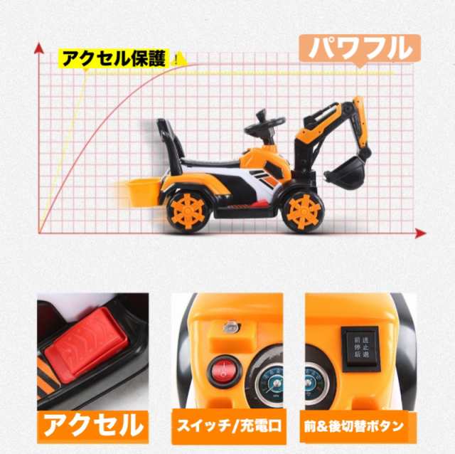 電動乗用ショベルカー バケット操作 アーム可動 乗用ラジコン 充電式 働く車 工事車両 重機 子供用 乗用玩具 乗り物 クリスマス お誕生日 プレゼント_6
