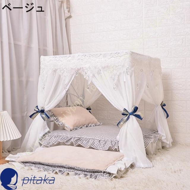 猫 犬 ベッド テント 猫ハウス 通年 グッズ おしゃれ 夏用 ペットテント 犬小屋 小型犬 猫用 犬用 ペット用 かわいい 室内 犬 イヌ ネコ クッション_3
