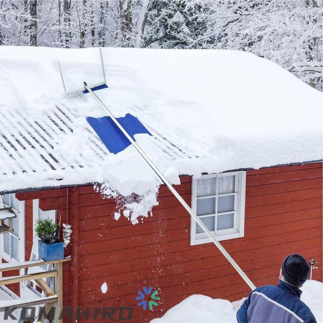 屋根雪下ろし棒 雪降ろし棒 スノーレーキ 雪落とし 屋根 スノーダンプ 雪下ろし道具 屋根雪かき 全長約6m 4段階調整可能 アルミ 組立式 多機能 屋根雪除去機 積_5