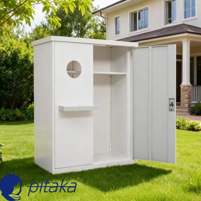 戸外収納庫 倉庫 大型物置 屋外 防水/耐侯 収納可能 ガーデン/庭/田畑/農場 頑丈 大容量 専用キー付き 小物ケース付き 123*61*150cm_18