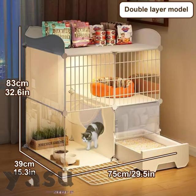 猫ケージ 屋内用 トイレ付き 取り外し可能 ペット ホーム 小動物ハウス 
