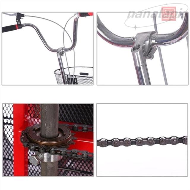 大人用三輪車 高齢者用ペダル自転車 3輪クルーザーバイク 16インチホイール 1段変速 大人用バスケット付き折りたたみ式三輪車 大型バスケット付き リクリエ_6