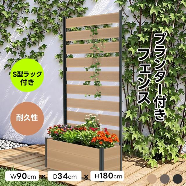フェンス 目隠しフェンス ウッド 木製 人工木 ボーダーフェンス プランターフェンス ラティス ロータイプ ガーデンフェンス ガーデン 屋外 庭 玄関 花壇