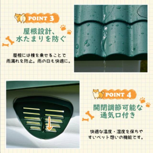 犬小屋 屋外 屋外サークル 大型犬 XLサイズ ドア付き ペットハウス ペットケージ プラスチック製 犬 室内犬 室外 ペットゲージ オシャレ ボブハウス_4