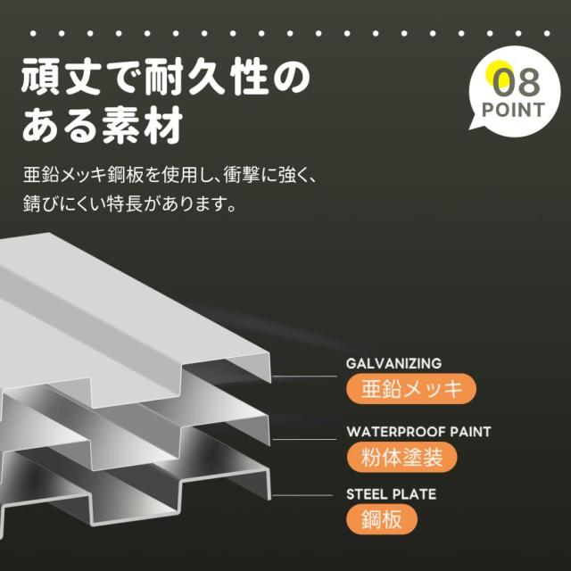 大型倉庫 物置 屋外 スチール 倉庫 床材補強フレーム付き 幅290*奥行き232*高195 戸外収納庫 物置き 大型 収納庫 屋外物置 防さび 屋外収納 ガーデニング 庭_13