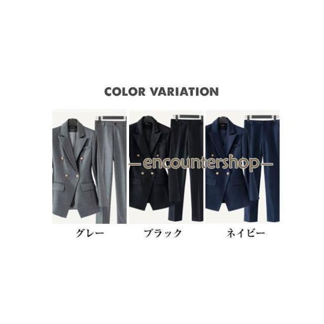 レディーススーツ セットアップ パンツスーツ ビジネススーツ フォーマルスーツ 2点セット 上下 洗える ジャケット パンツ OL ビジネス 面接 制服スーツ 通勤 就_6