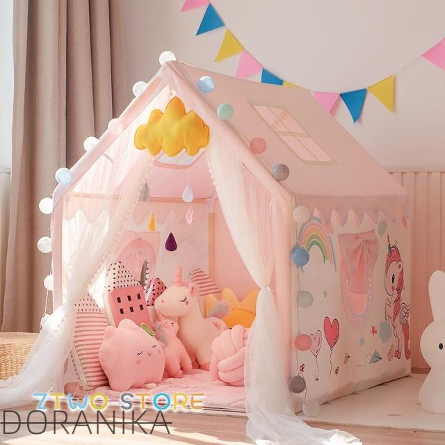 ティピーテント 4色 子供テント キッズテント 木製 子供部屋 キッズ シンプル 女の子 男の子 おもちゃテント 室内 室外 知育玩具 秘密基地