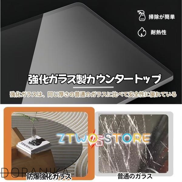 2色 組立簡単 ローテーブル 天然木テーブル センターテーブル リビングテーブル インテリア 高さ40cm 低い 一人暮らし リビング コーヒーテーブル 強化ガラス_2