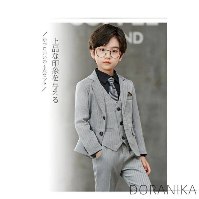 子供スーツ キッズスーツ 男の子 スーツ フォーマル 5点セット ジャケット ベスト 卒業式 七五三 結婚式 発表会 演奏会 タキシード 紳士服 スリム 90cm~170cm_6
