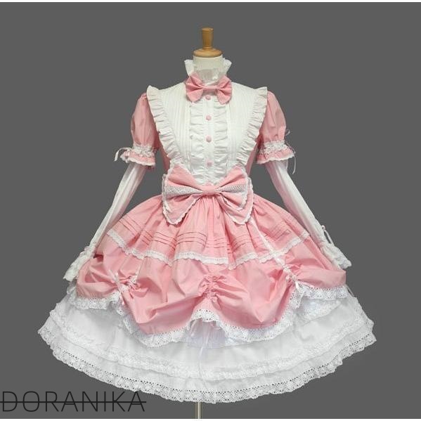 ゴスロリ 服 黒 クラシカル 甘ロリ 長袖 カラフル ピンク 白 ブルー ゴシック ロリータ 使い勝手抜群 毎日使いやすい 便利設計 快適 人気 上品 定番_4
