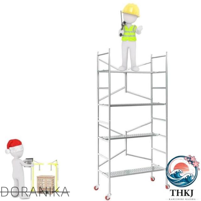 足場 高所作業台 移動足場 ステップ 折りたたみ足場高所移動式 足場用 作業台折りたたみ脚 移動式作業台作業用階段 足場板 ローリングタワー 日常使いに