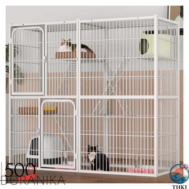 142*54*130cm ネコ ゲージ 特大型 両開きドアのデザイン 猫 ケージ 3
