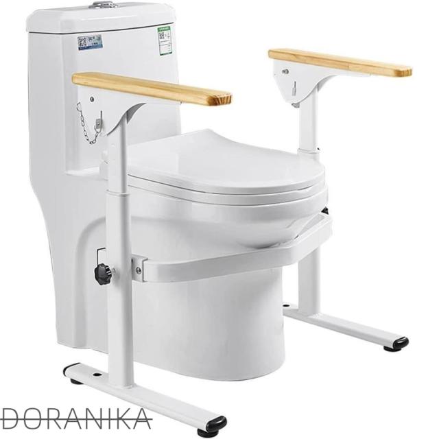 トイレ用手すり 転倒防止 立ち座りをサポート 高さ調整55-70cm 便器の幅12-41cm 鋼管厚さ2cm 肘掛けを折り返すことができる 防水 すべりどめ お風呂 12,599円