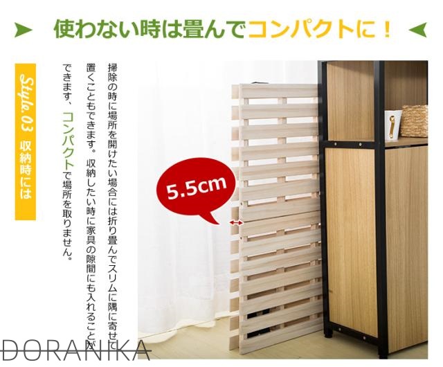 すのこベッド シングル 2つ折りたたみ すのこ　桐ベッド　2つ折畳みベッド　オールシーズンには涼しい 家具　湿気/カビ対策 除湿　桐　掃除簡単　布団干し_5