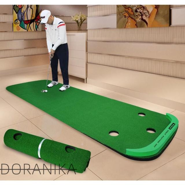 ゴルフ パターマット 3m ゴルフ練習器具 パター パター練習器具 練習 マット アプローチ 室内 自宅 室外 パッティング パット 大型 ライン カップ