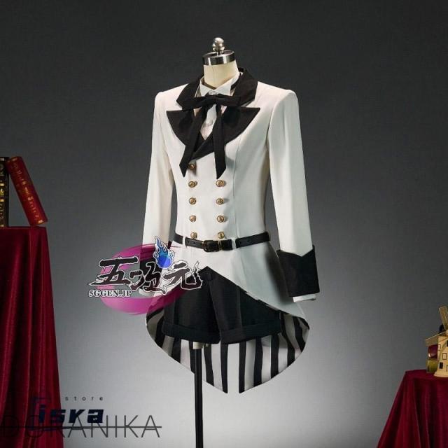 五次元　黒執事　コスプレ　シエル　白いストライプ柄　衣装