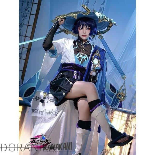 五次元　基萌　原神　コスプレ　スカラマシュ放浪者　衣装 　笠込み　※ウイッグ　武器　追加可