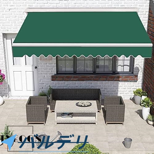 新機能 オーニングシェード 2m 屋根 格納式 雨よけシェードオーニング ガゼボ キット キャノピーオーニング シェード シェード巻き取り式手動クランク付2*1.5m_14