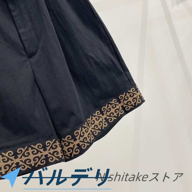 夏のレディース流行り物 民族風刺しゅう絵図面 A生産ライン ハイウエストワイドパンツ ゆったり履き気味合い か細い押し出し 心地よい 弾力性酉の方角 さる股引き表現スタイル