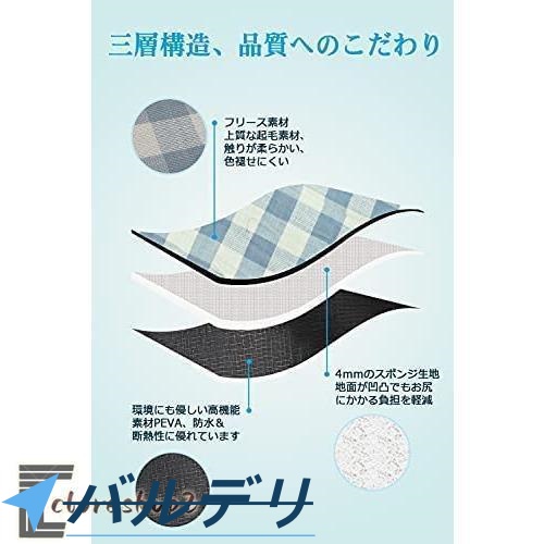 レジャーシート 300x300cm 超大サイズ 厚手 3層構造 ピクニックマット 大判 約7畳 防水 折りたたみ 洗える 屋内、屋外使える キャンプ テント マットシート_5