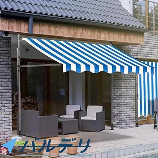オーニングテント つっぱり日よけ 2m/2.5m/3m/3.5m/4m スクリーン式 突っ張り式 巻き取り式 つっぱり式 自立式サンシェード 角度、高さの調節が可能 サンシェー_15
