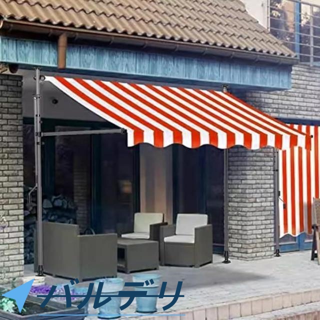 オーニングテント つっぱり日よけ 2m/2.5m/3m/3.5m/4m スクリーン式 突っ張り式 巻き取り式 つっぱり式 自立式サンシェード 角度、高さの調節が可能 サンシェー_19