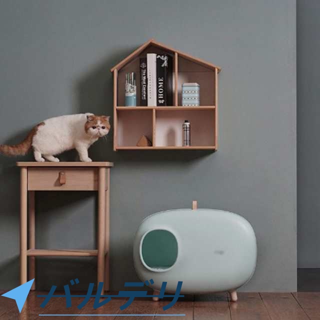 猫トイレ本体 ねこトイレ ネコトイレ フルカバー ボックス スコップ付き 飛び散り 防止 脱臭 インテリア ドーム型 隠す 猫用トイレ キャットトイレ 大型 目隠し ネコ 白 ホワイト ペットトイレ 猫用品 大きい お掃除簡単 おしゃれ_2
