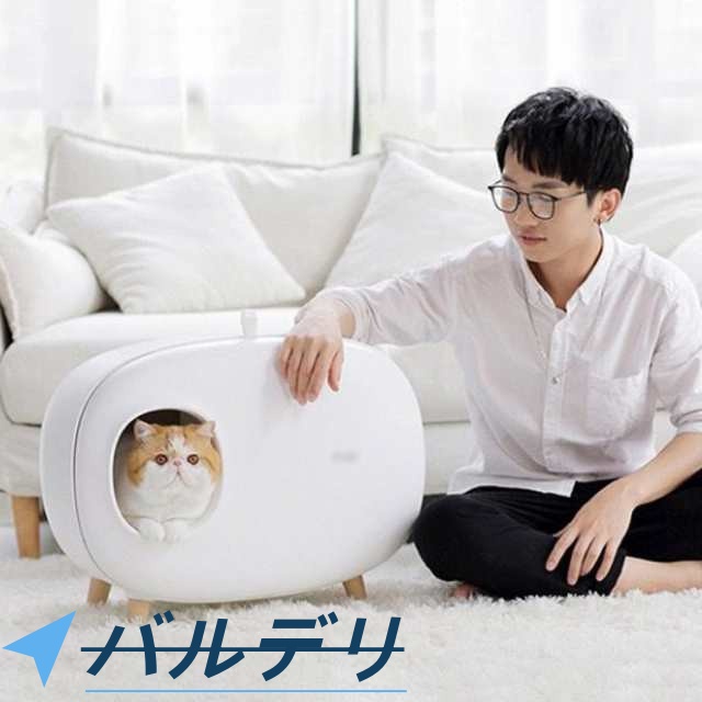 猫トイレ本体 ねこトイレ ネコトイレ フルカバー ボックス スコップ付き 飛び散り 防止 脱臭 インテリア ドーム型 隠す 猫用トイレ キャットトイレ 大型 目隠し ネコ 白 ホワイト ペットトイレ 猫用品 大きい お掃除簡単 おしゃれ_3