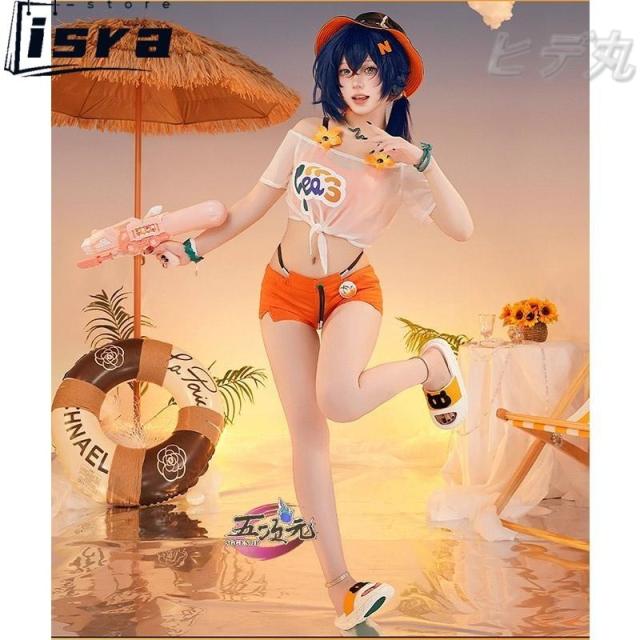 五次元　ゼンレスゾーンゼロ　コスプレ　繩匠鈴　リン　夏色ブルースカイ　水着　※ウィッグ　靴　追加可　