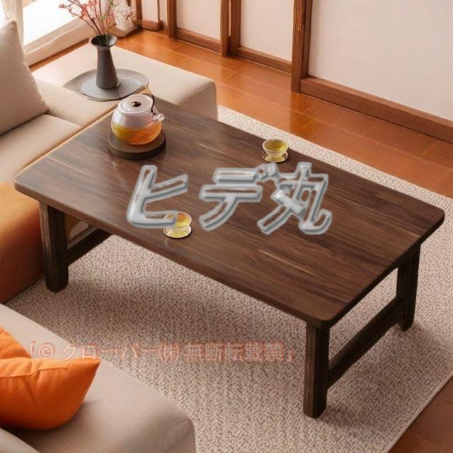 ローテーブル折りたたみ座卓木製ちゃぶ台和室テーブル茶卓木目調センターテーブルベッドトレイテーブルクローバー持つ和風リビングテーブル耐荷重50kg小型